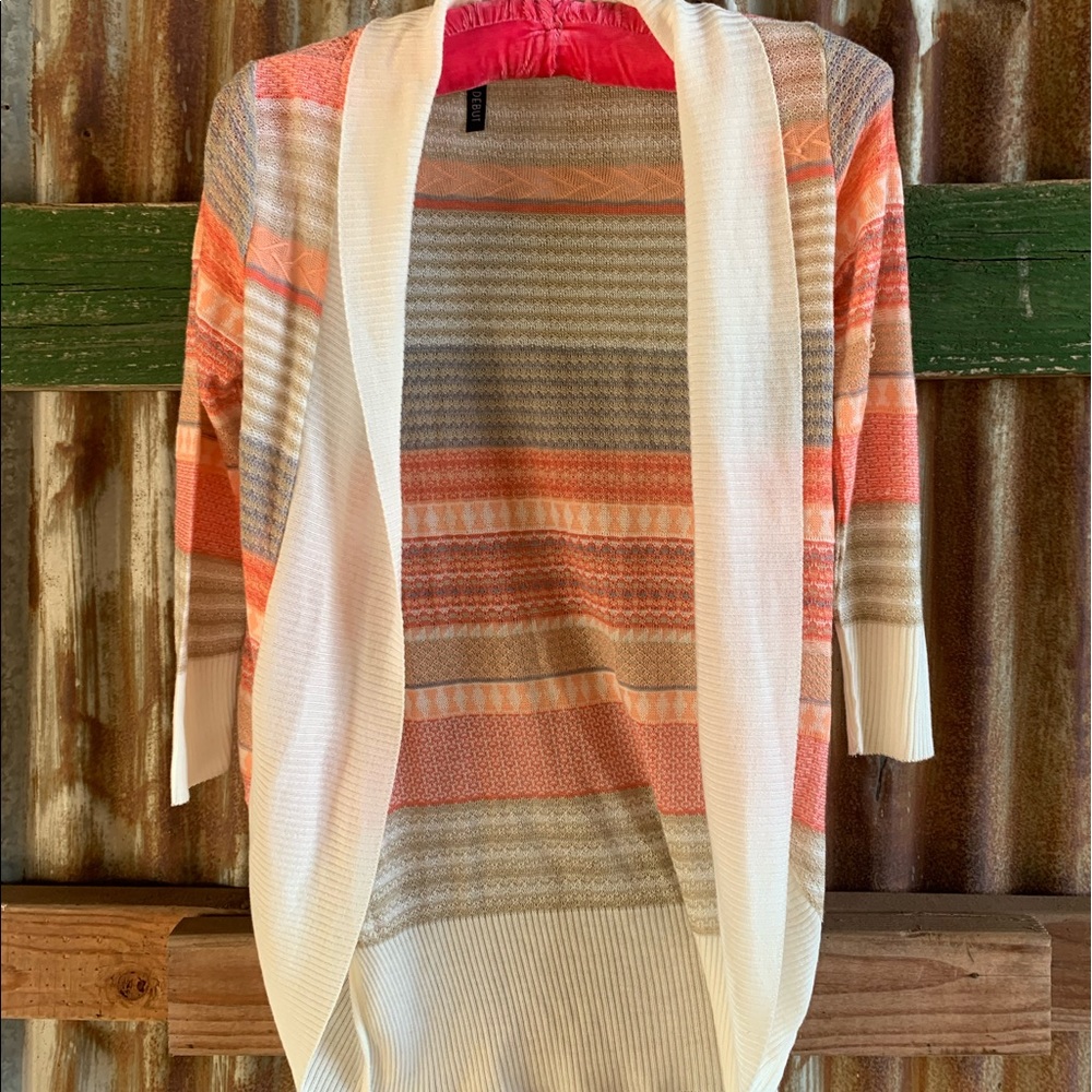 peach and creamed colored cardigan!